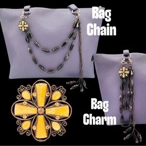 Vintage Sardonyx 3-Sided Tube Beads - Bag Chain, Bag Charm, Keychain, etc.